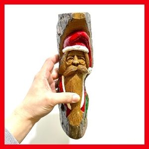 *SALE* Pat Potvin carved Santa wall hanging